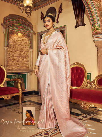 Soft Handloom Weaving Silk With Cooper Zari S0020
