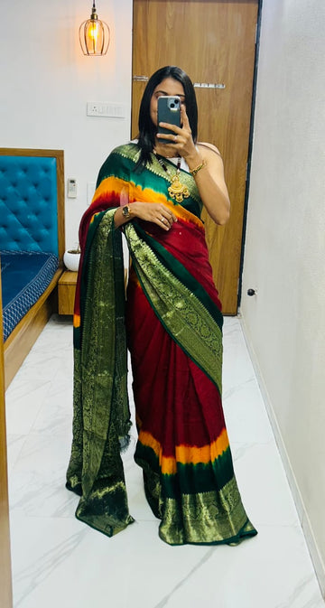 Kanjivaram Bandhani S004