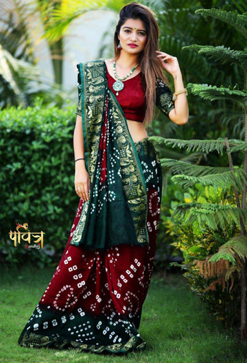 New Bandhani Saree β Traditional Charm with a Modern Touch S0045