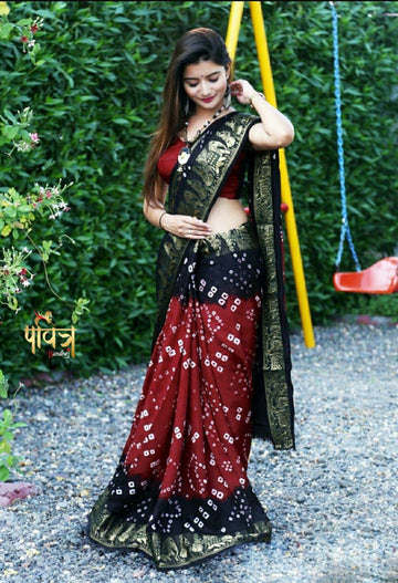 New Bandhani Saree β Traditional Charm with a Modern Touch S0046