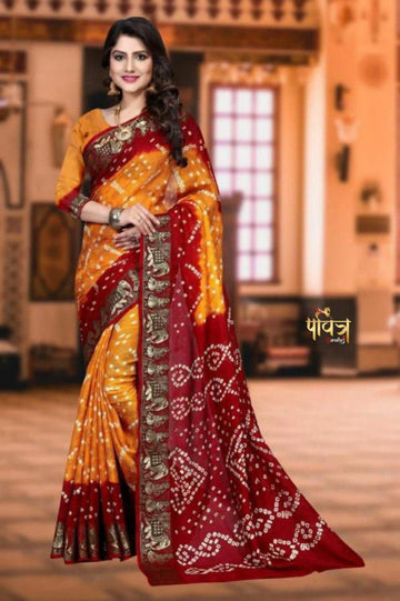 New Bandhani Saree β Traditional Charm with a Modern Touch S0049