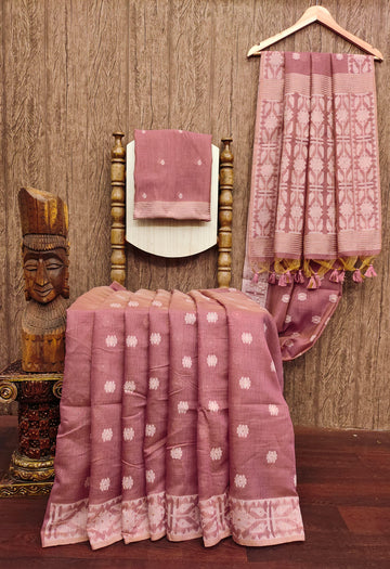 Premium Soft Muga Cotton Jamdani Saree S0111