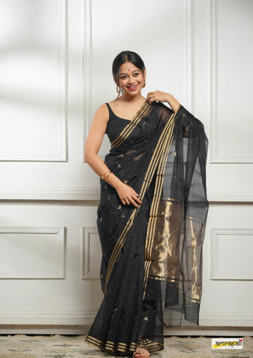 Celebrity style Soft Cotton Silk Sari with Jacquard border S0079