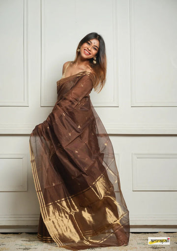 Celebrity style Soft Cotton Silk Sari with Jacquard border S0080