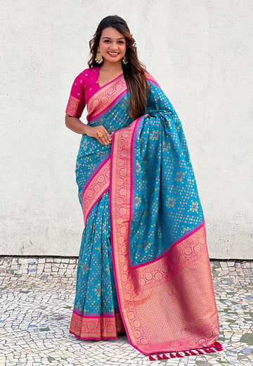Graceful Banarasi Soft Silk Saree – Minimal Look, Luxurious Copper Zari S0093