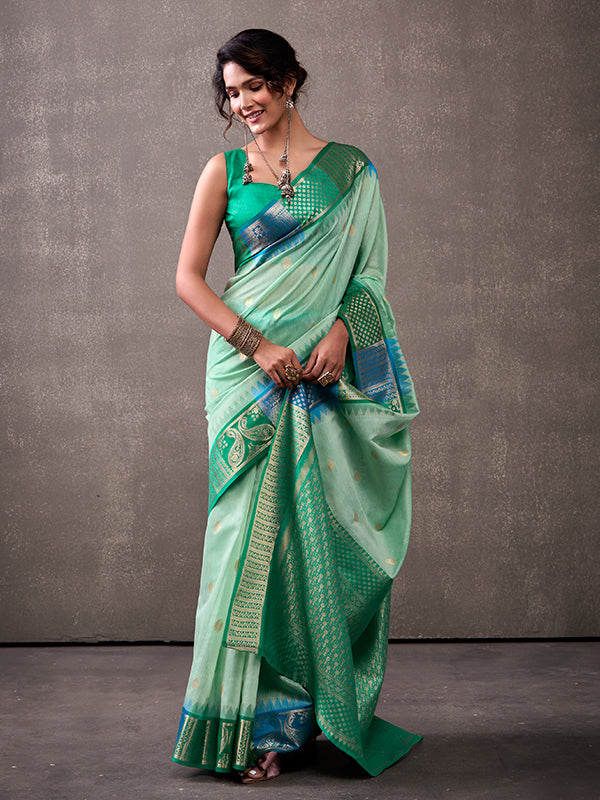 Cotton Rainbow weaving Saree S0019