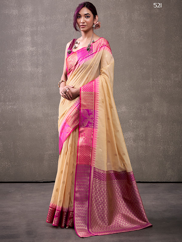 Cotton Rainbow weaving Saree S0019