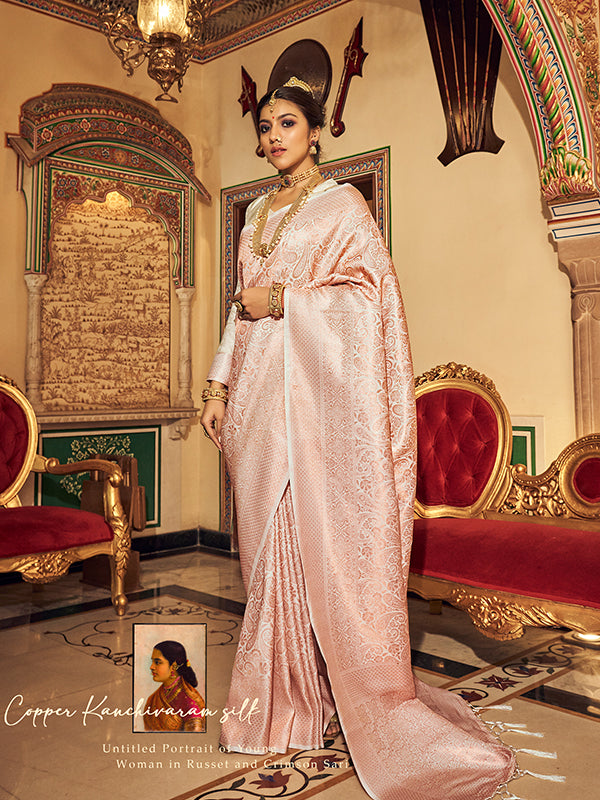 Soft Handloom Weaving Silk With Cooper Zari S0020
