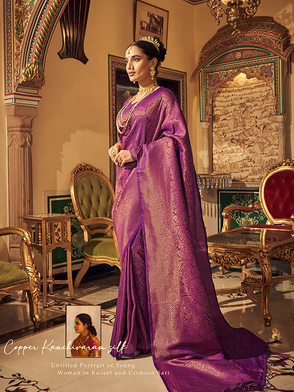Soft Handloom Weaving Silk With Cooper Zari S0020