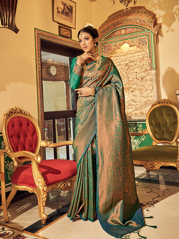 Soft Handloom Weaving Silk With Cooper Zari S0020
