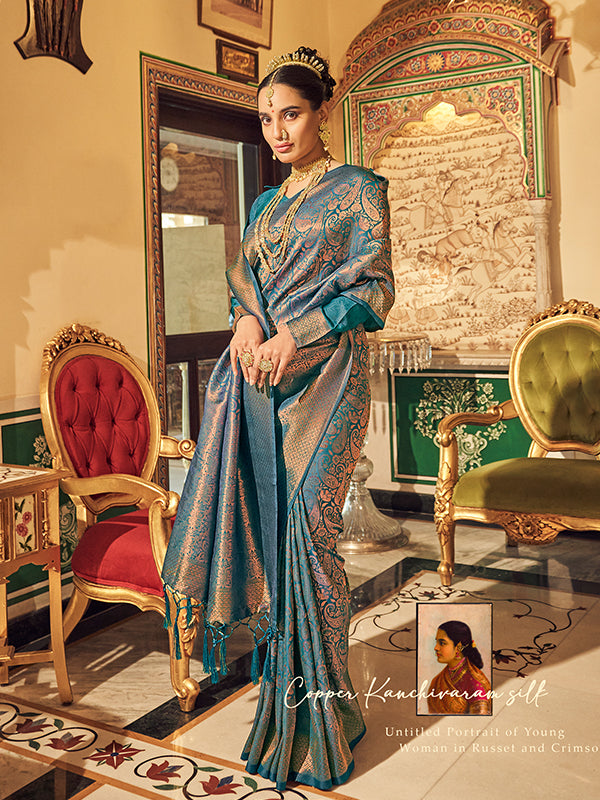 Soft Handloom Weaving Silk With Cooper Zari S0020