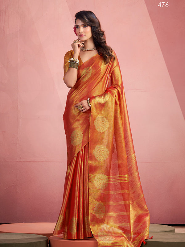 Fancy Tissue weaving Saree S0021