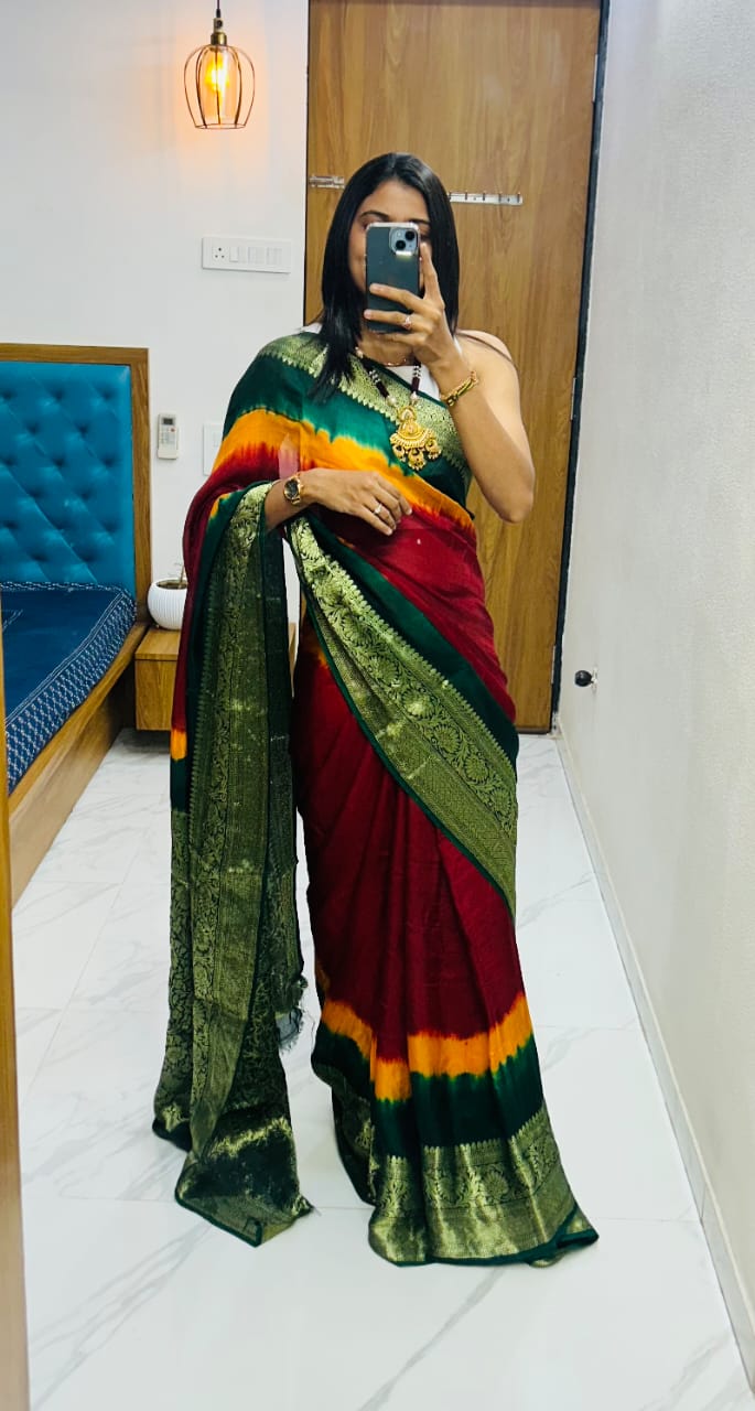 Kanjivaram Bandhani S004