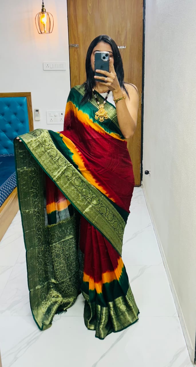 Kanjivaram Bandhani S004