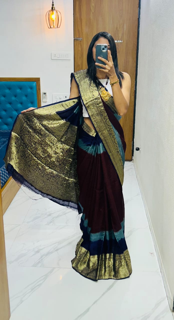Kanjivaram Bandhani S005