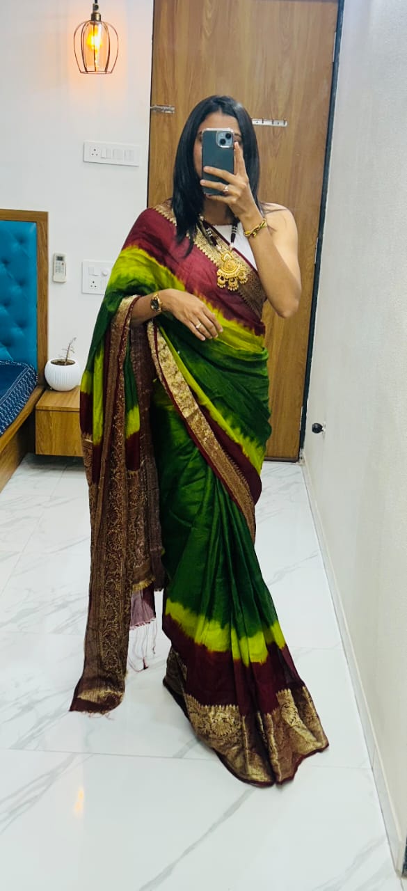 Kanjivaram Bandhani S007
