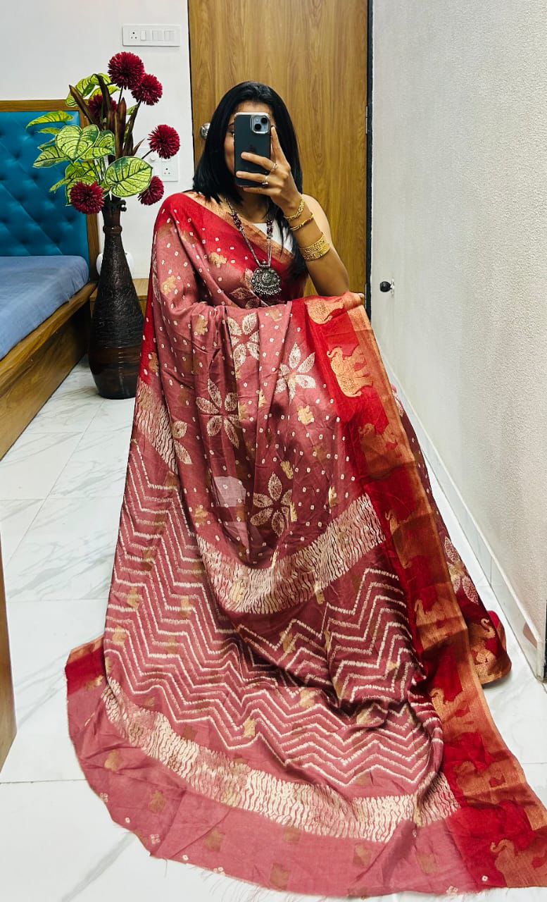 Kanjivaram Bandhani – Now in Premium Dola Silk S0035