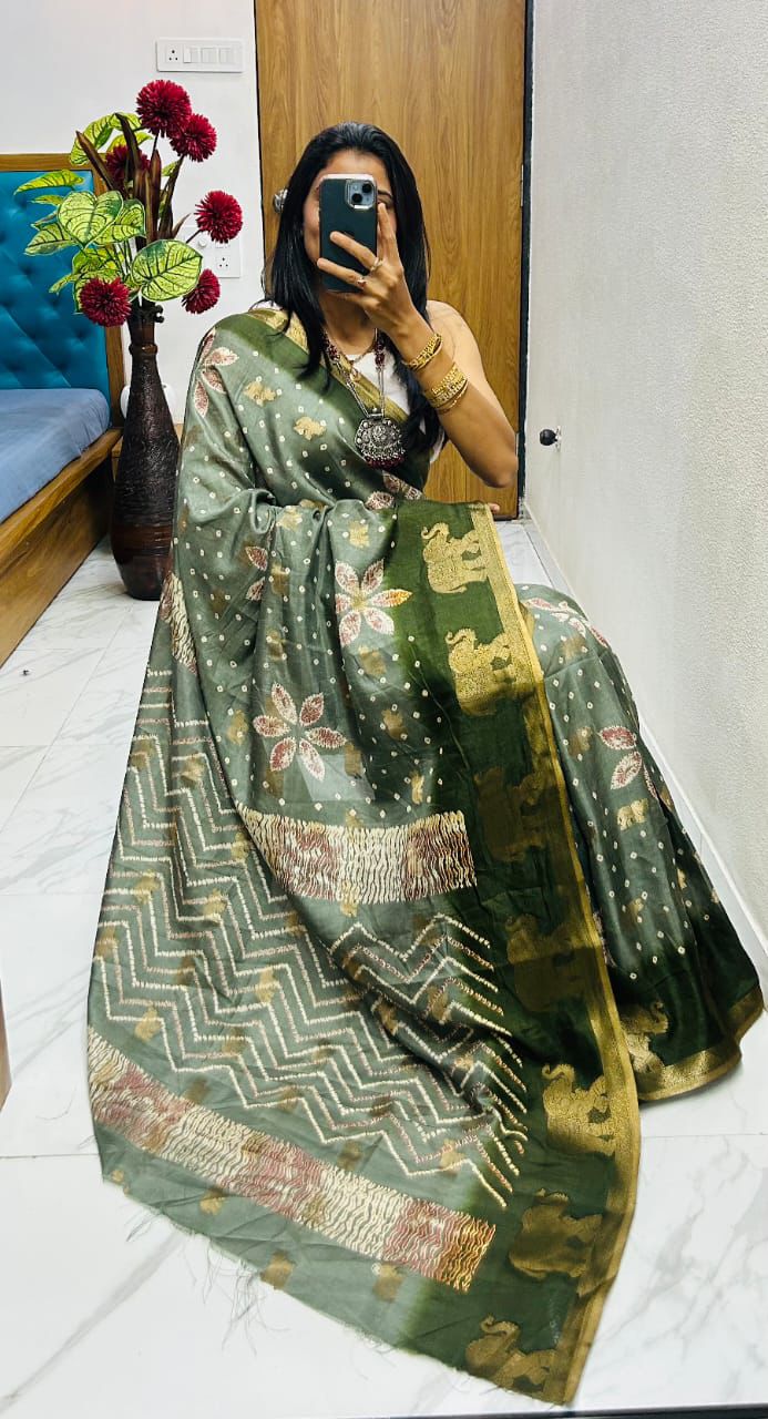 Kanjivaram Bandhani – Now in Premium Dola Silk S0035