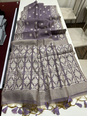 Premium Soft Muga Cotton Jamdani Saree S0114