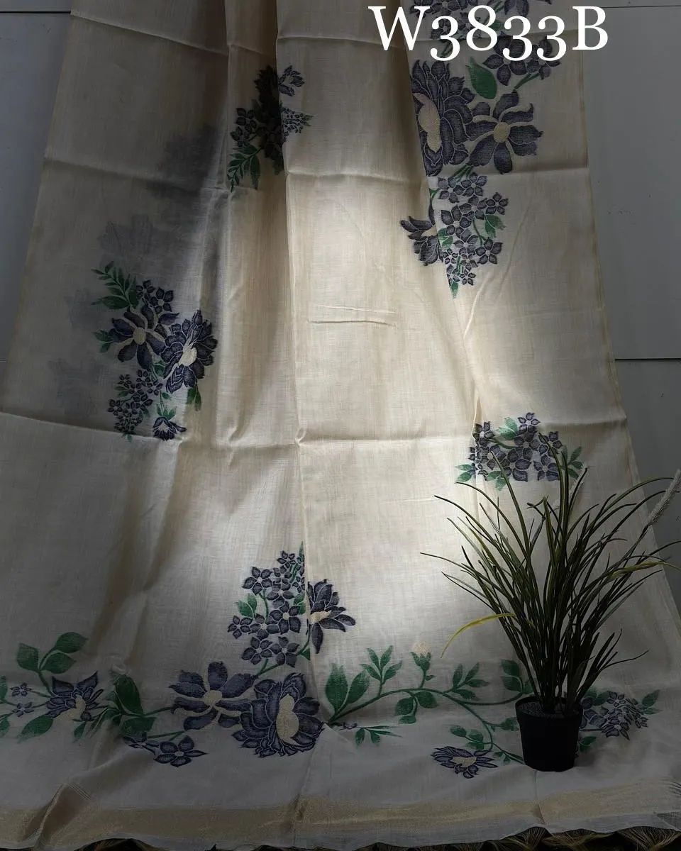 Premium Soft Muga Silk Saree with Floral Weaving S0115