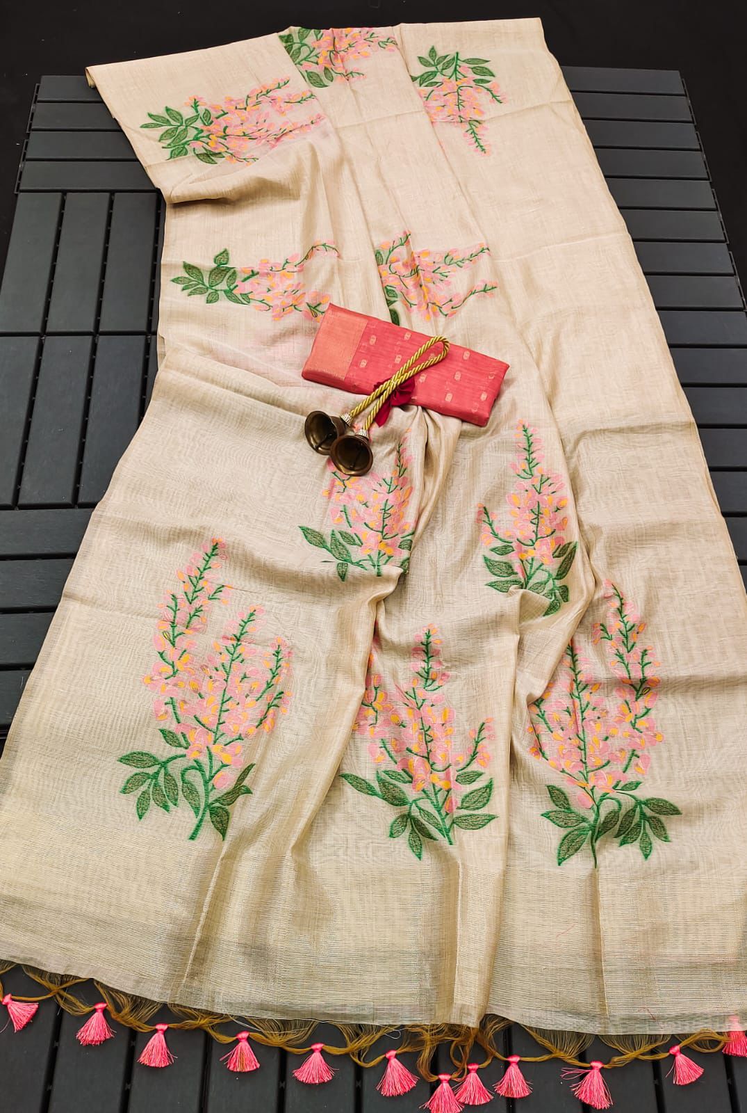 Premium Soft Muga Silk Saree with Floral Weaving S0116