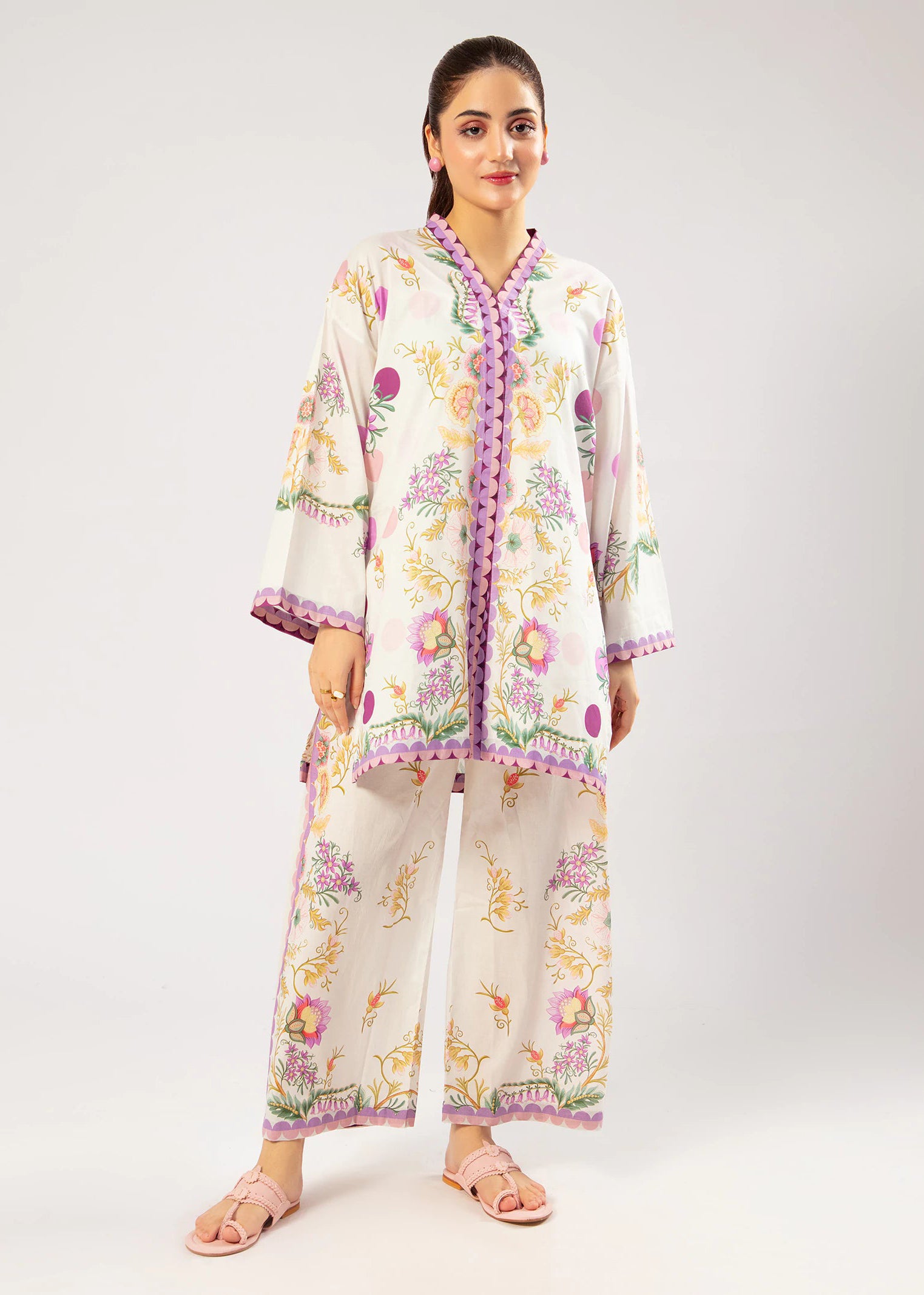 Aura Print Co-ord Set – Stylish & Comfortable Two-Piece Outfit for Women - C016