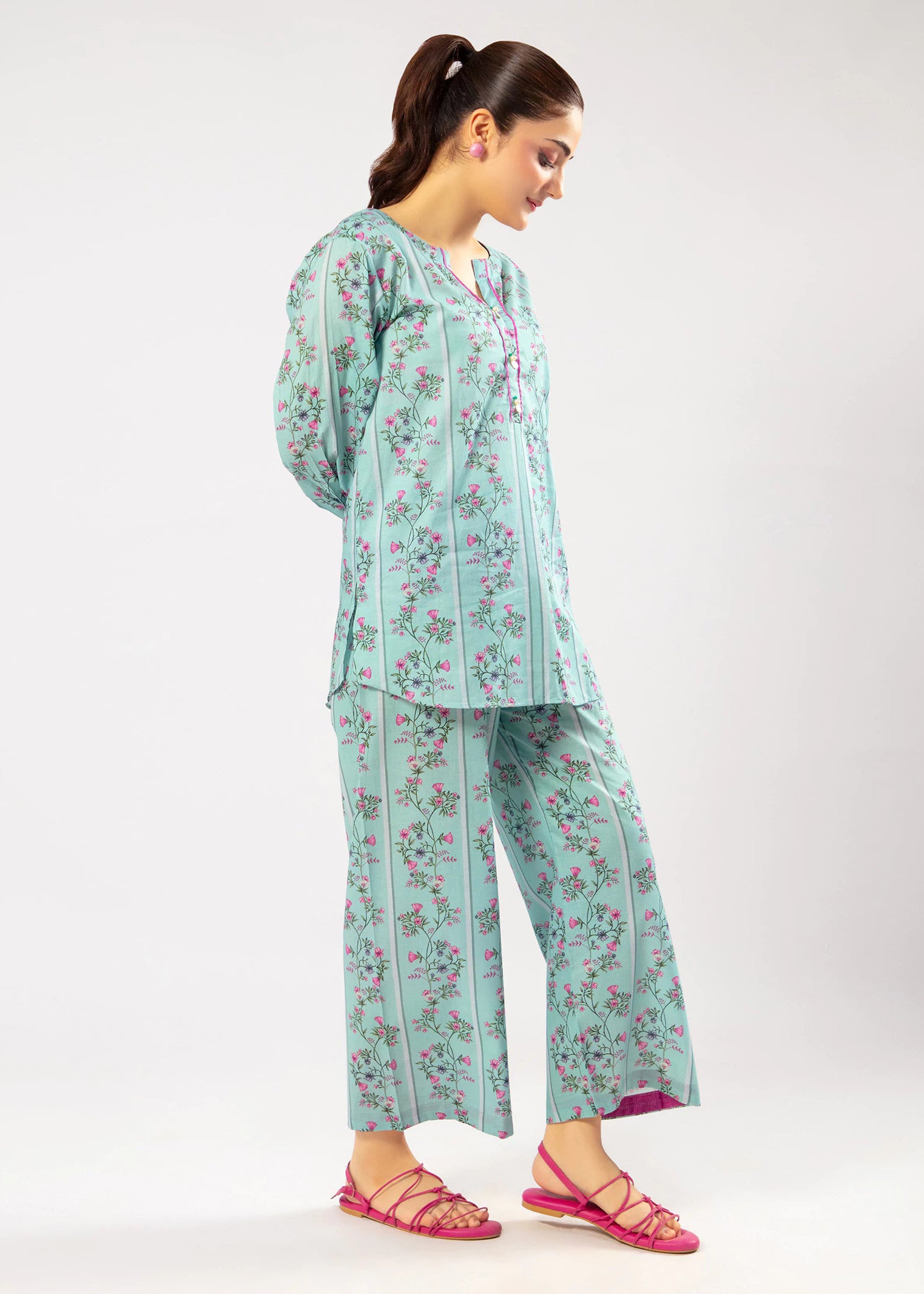 Mint Floral Co-ord Set for Women – Easy, Everyday Style - C020