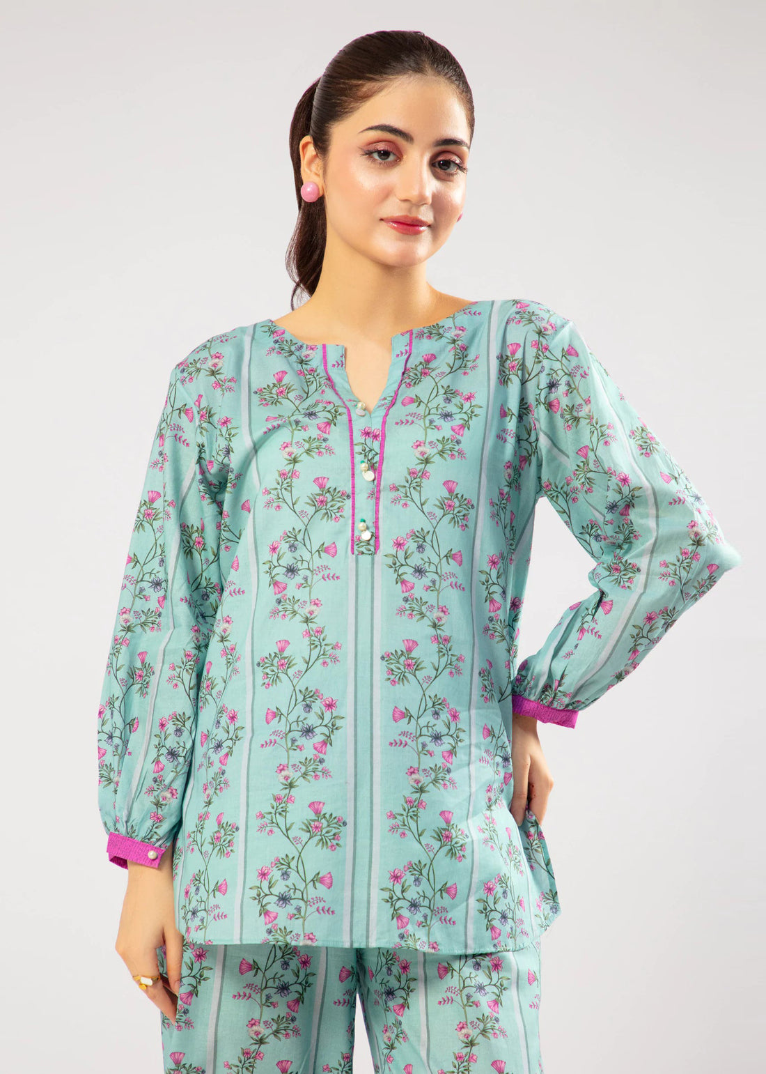 Mint Floral Co-ord Set for Women – Easy, Everyday Style - C020