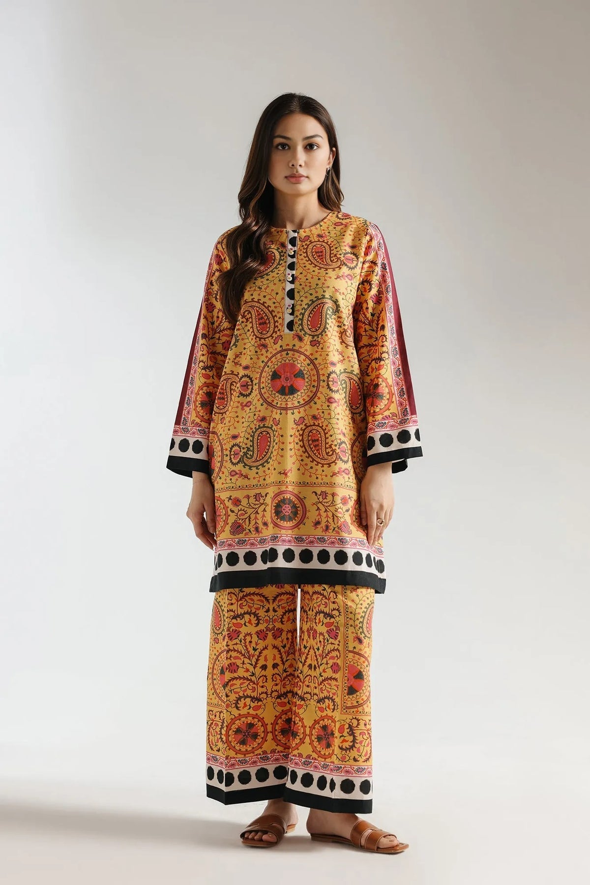 Print Perfect Mustard Co-ord Set - C010