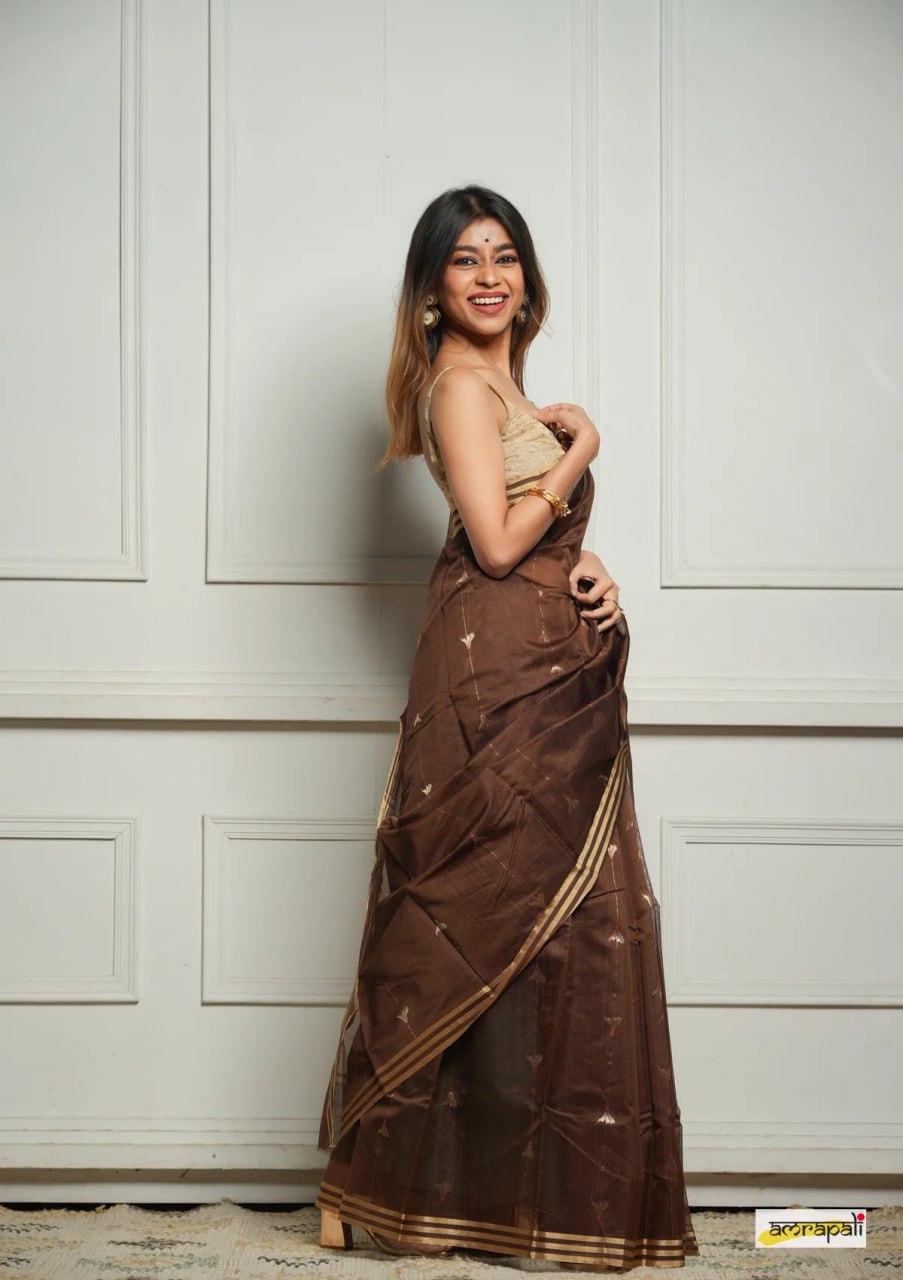 Celebrity style Soft Cotton Silk Sari with Jacquard border S0080